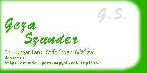 geza szunder business card